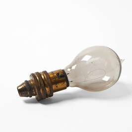 A lightbulb on a white background