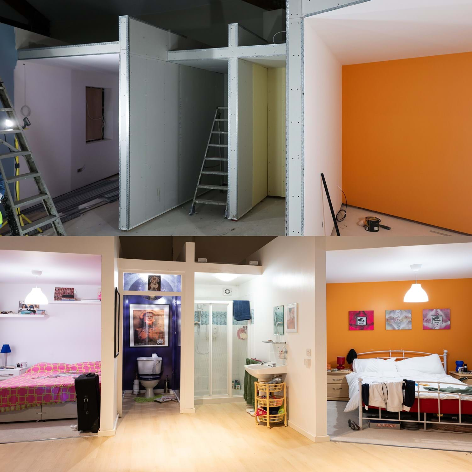 A before and after photos of A High-rise Flat in 2005 in Rooms Through Time at  Museum of the Home