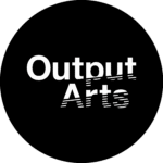 Black circluclar logo for Output Arts