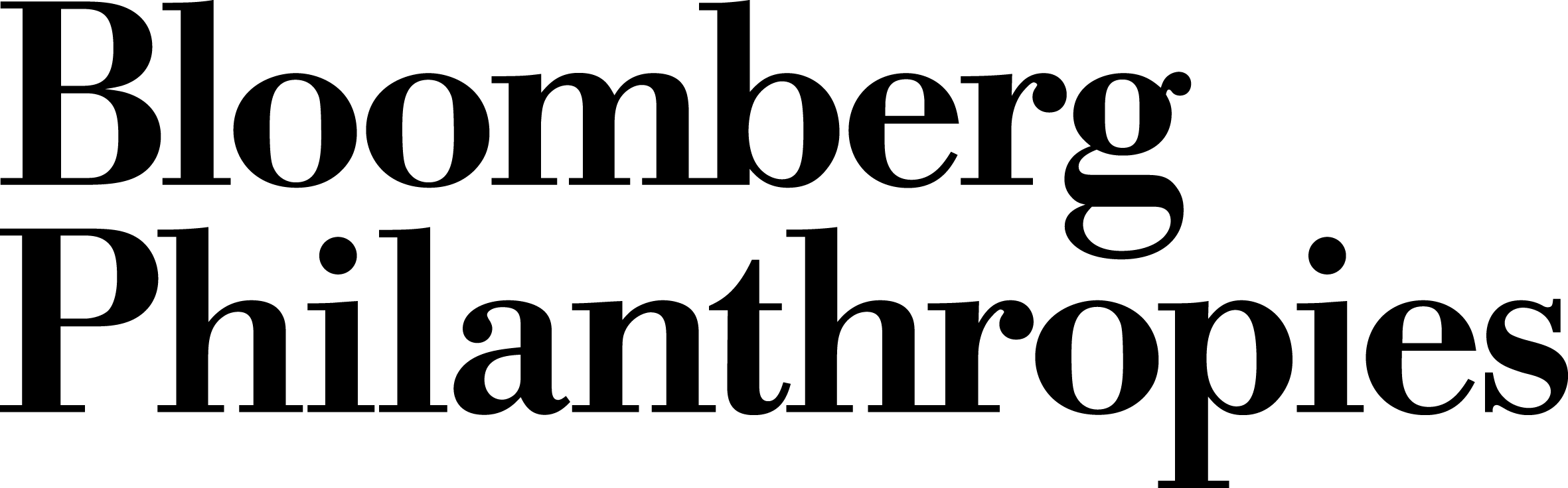 Black brand logo for Bloomberg Philanthropies