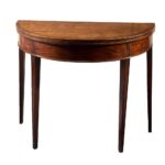 Mahogany table with tapered legs.