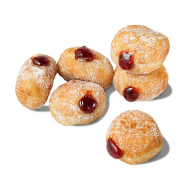 Sugared doughnuts with jam filling